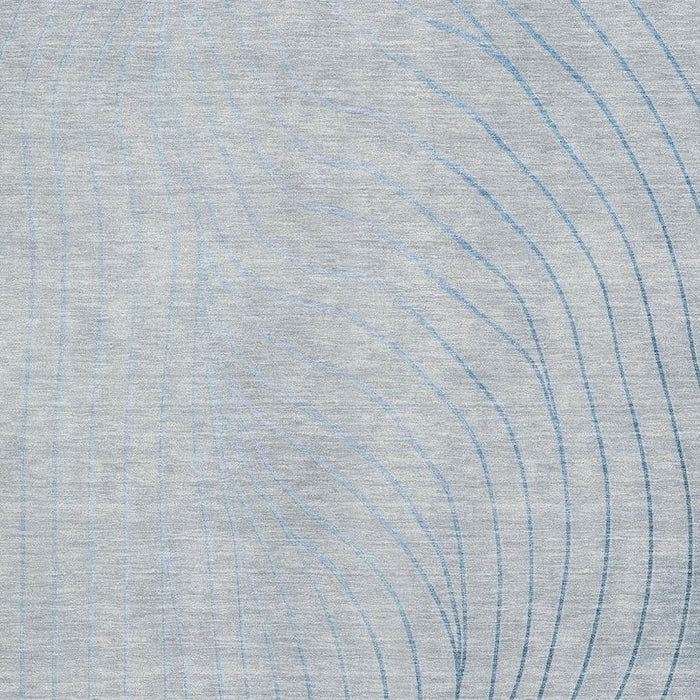 10' X 14' Abstract Washable Area Rug With UV Protection (718133) - Sky Blue / Silver