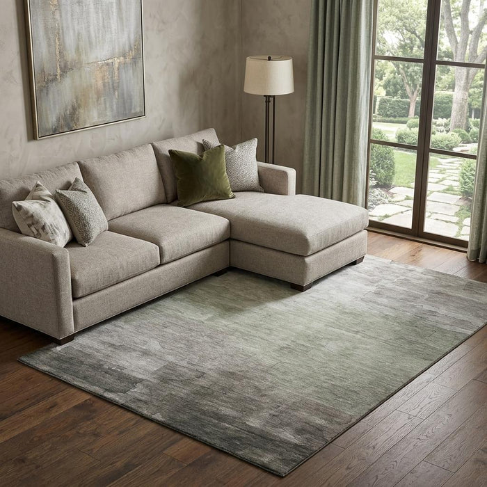 10' X 14' Striped Washable Area Rug With UV Protection (693894) - Taupe / Beige