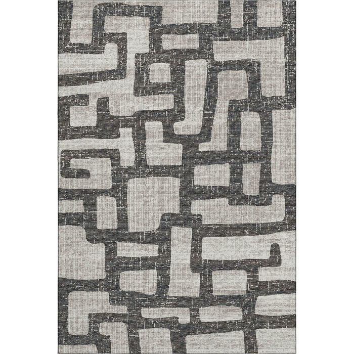 10' X 14' Abstract Washable Area Rug With UV Protection (644844) - Gray / Ivory