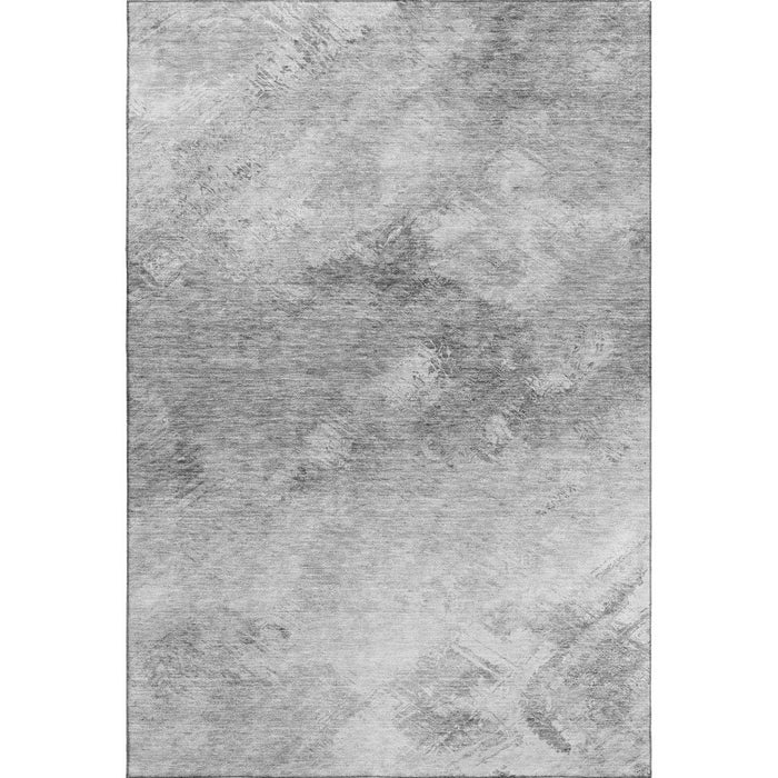 10' X 14' Abstract Washable Area Rug With UV Protection (650530) - Silver / Gray