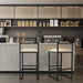 Set of two Giga counter height bar stools with backrests and footrests, featuring a sleek, modern design and sturdy construction.