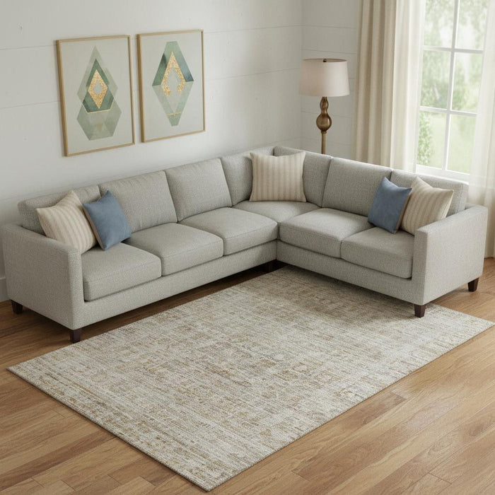 10' X 14' Oriental Washable Area Rug With UV Protection (701021) - Taupe / Beige