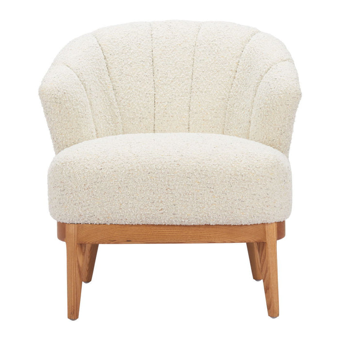 Upholstered Arm Chair - Beige / Brown