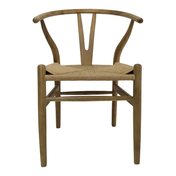 Solid Wood Wishbone Back Dining Arm Chairs (Set of 2) - Natural