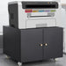 Giga office furniture steel copier cabinet with two doors, mobile printer stand and pedestal file storage for office organization.