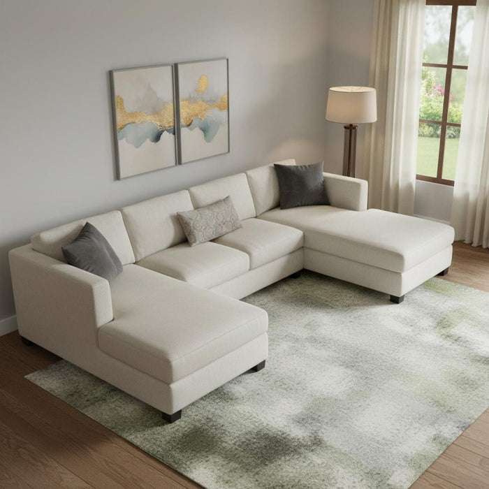 10' X 14' Abstract Washable Area Rug With UV Protection (705389) - Gold / Ivory / Gray