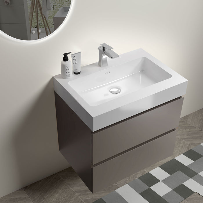 Giga Alice bathroom vanity with large storage, wall-mounted design, one-piece sink basin, modern style, without drain and faucet.