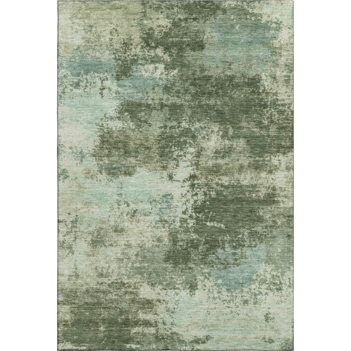 10' X 14' Abstract Washable Area Rug With UV Protection (716887) - Sage / Fern Green