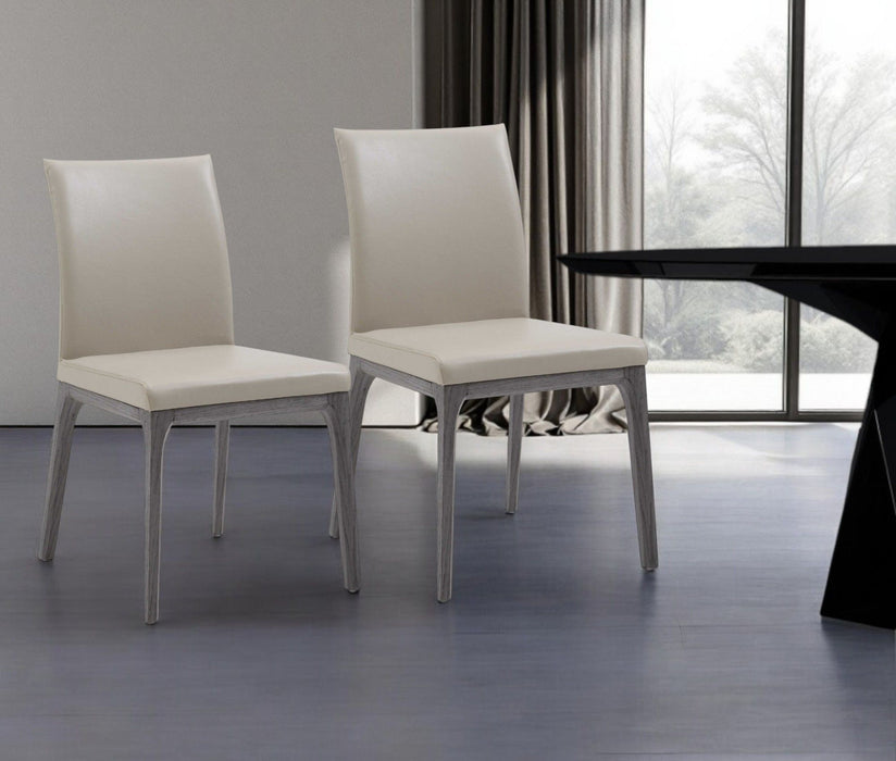 Faux Leather Dining Side Chairs (Set of 2) - Taupe