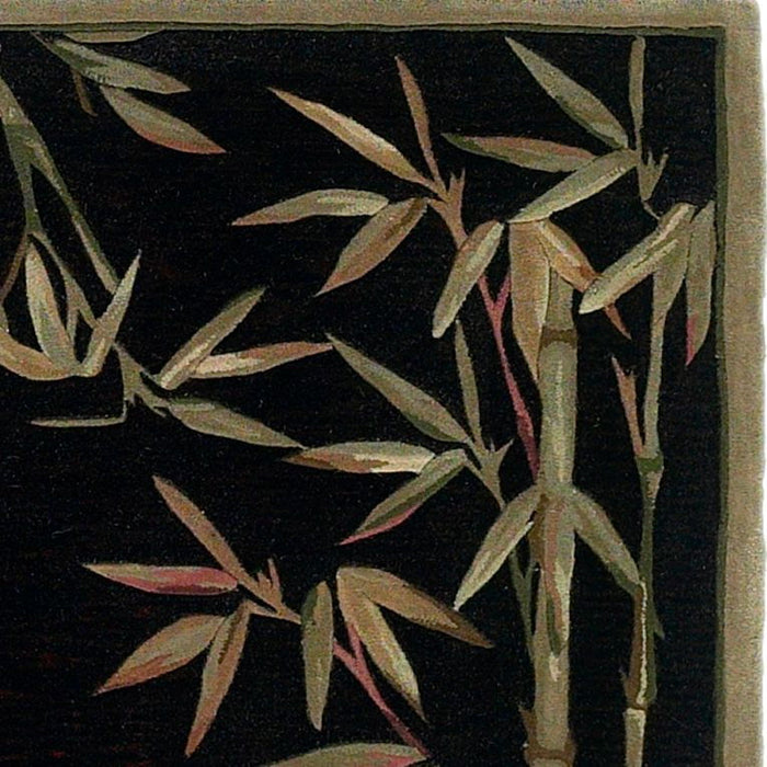 8' x 11' Area Rug - Wool Black And Bamboo
