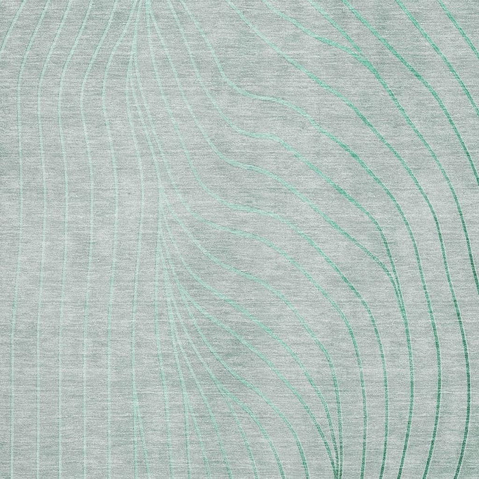 10' X 14' Abstract Washable Area Rug With UV Protection (718121) - Mint Green / Silver