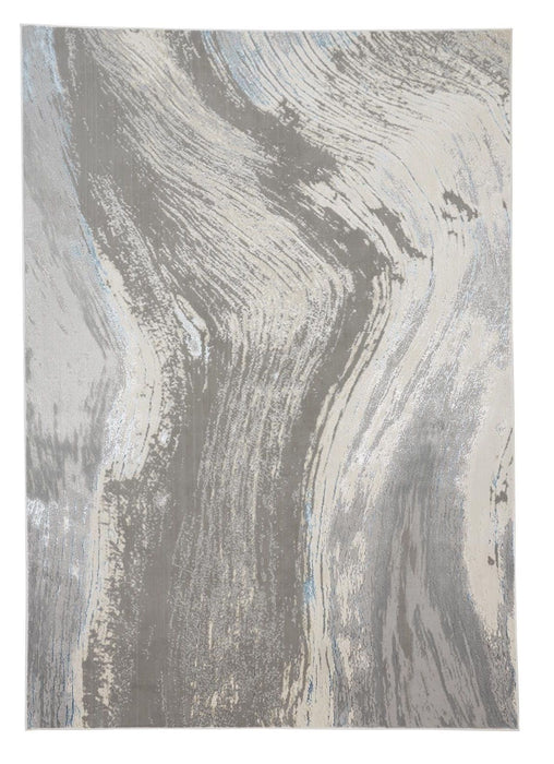 8' x 10' Abstract Area Rug - Gray Ivory And Blue