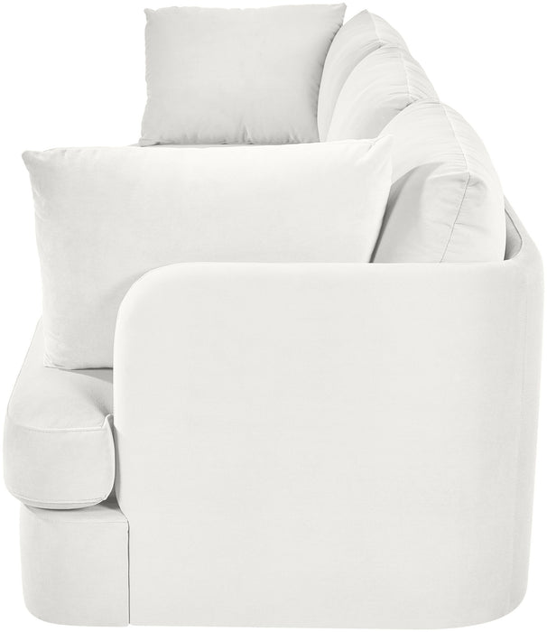 Meridian Furniture Hammond velvet performance fabric 3-piece sofa sectional with upholstered cushions and modern design.