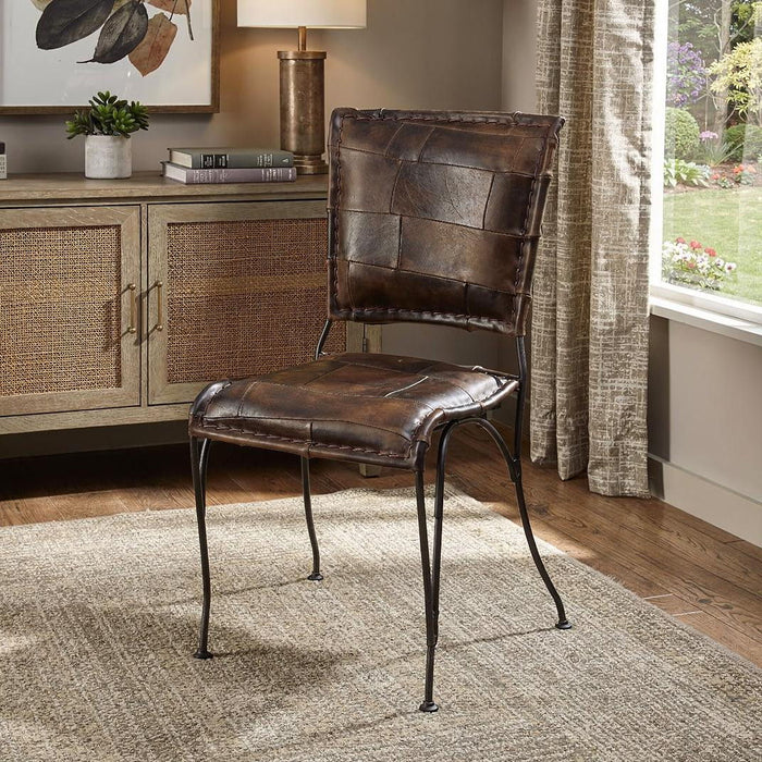 33" Faux Leather Side Chair - Brown