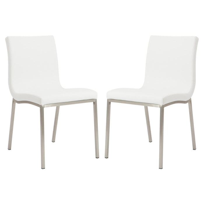 Minimalist Faux Leather Chairs (Set of 2) - White