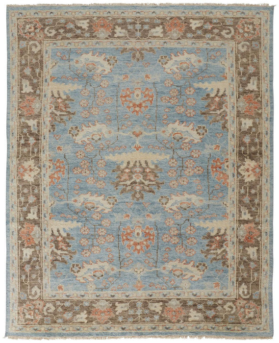 6' x 9' Wool Oriental Hand Knotted Area Rug - Brown And Blue