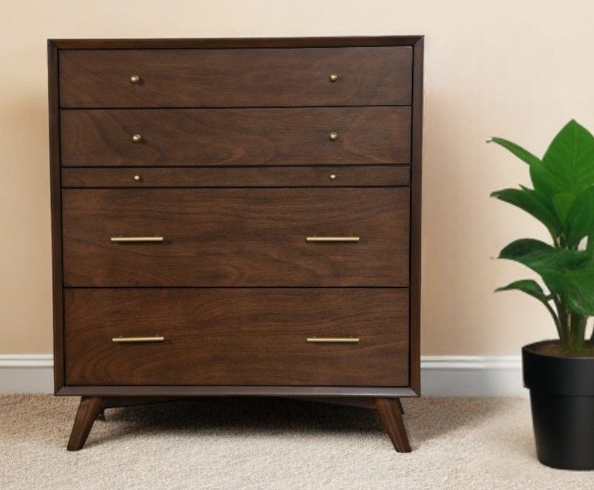 Solid Wood Four Drawer Chest - Mahogany