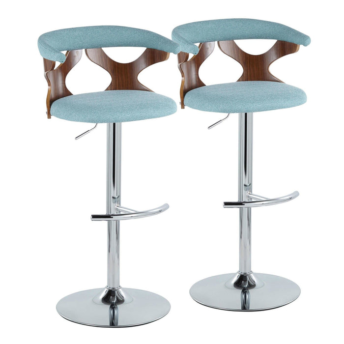 Gardenia - Adjustable Barstool - Chrome Base & Walnut Backrest