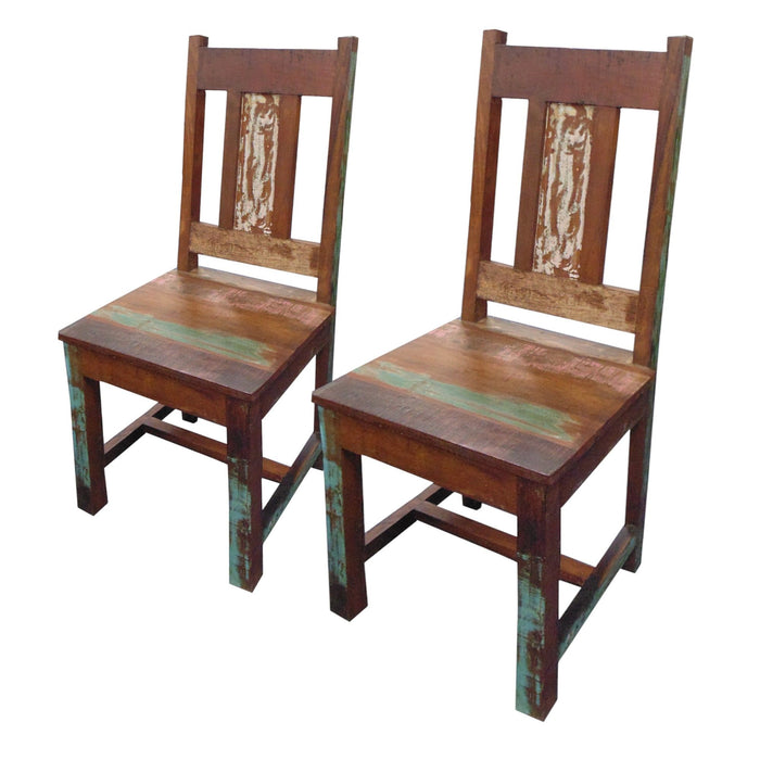 Slat Back Dining Side Chairs (Set of 2) - Brown