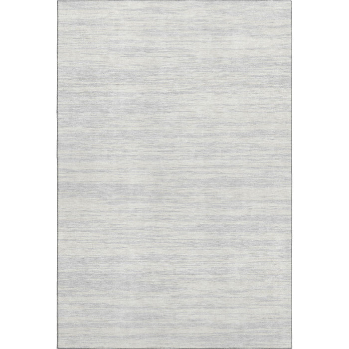 10' X 14' Striped Washable Area Rug With UV Protection (675624) - Silver / Ivory