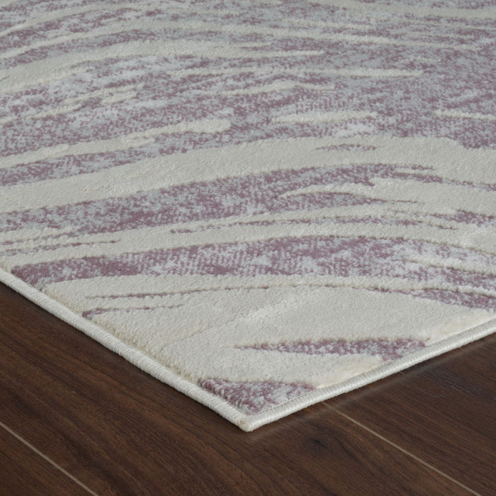 8' x 11' Abstract Distressed Area Rug - Beige And Purple