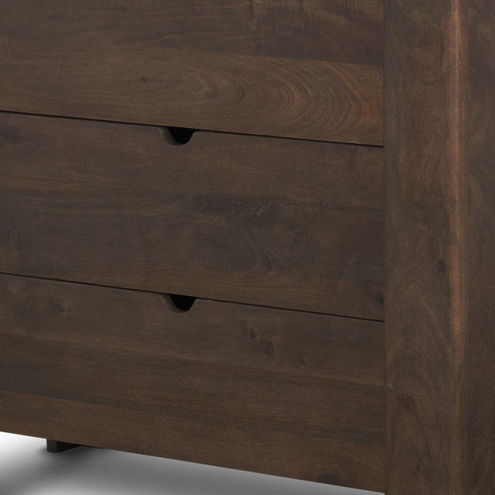 36" Solid Wood Accent Cabinet With Three Drawers - Brown