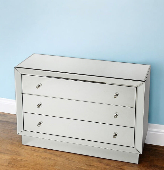 Glass Three Drawer Dresser - Clear
