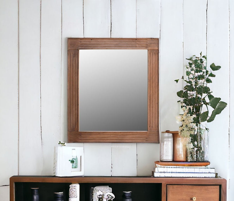 46" Dresser Solid Wood Mirror - Brown
