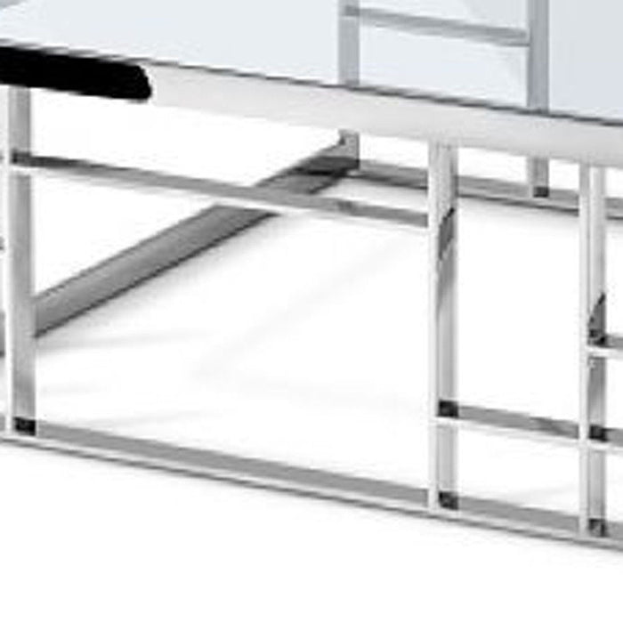 Glass Square Coffee Table - Silver And Clear