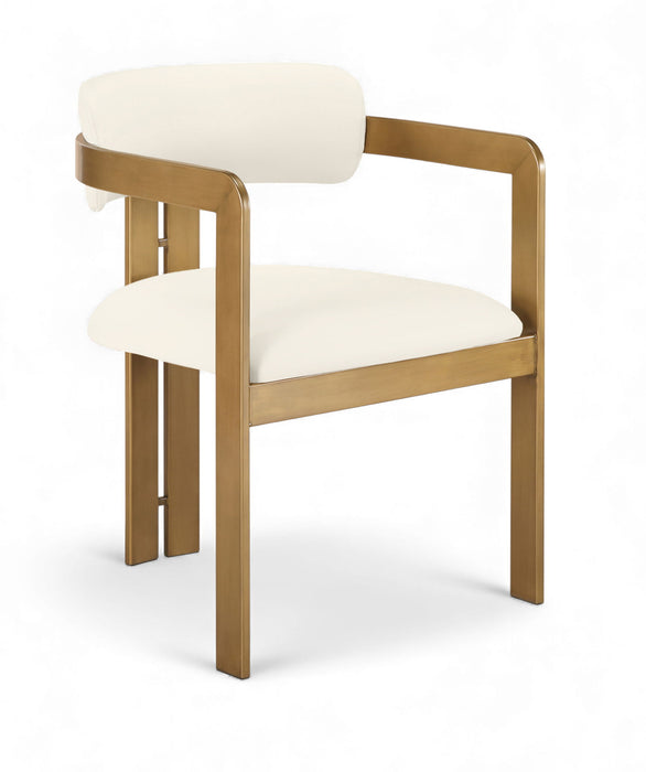 Aurum - Vegan Leather Upholstered Dining Chair With Brushed Brass Base (Set of 2)