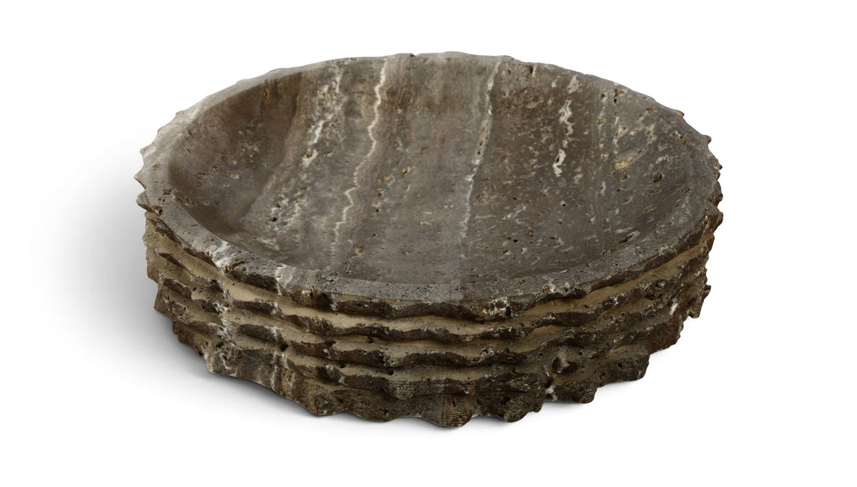 Marble bowl by Meridian Furniture, Caesar collection, featuring smooth genuine marble surface suitable for serving or decorative use.