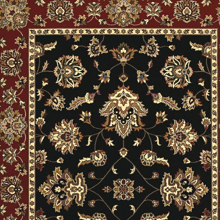 10' X 13' Floral Area Rug (574412) - Black / Red