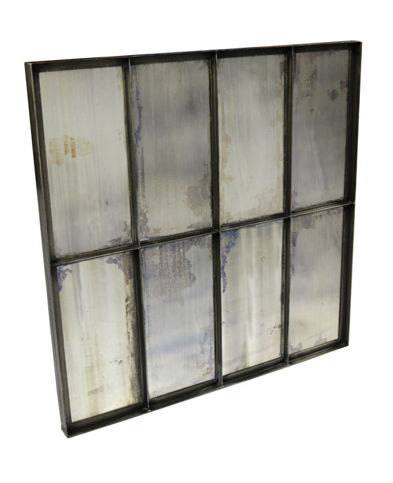 40" Square Metal Framed Accent Mirror - Black