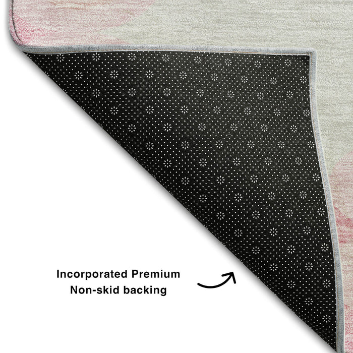 10' X 14' Trellis Washable Area Rug With UV Protection (670213) - Pink / Gray / Silver