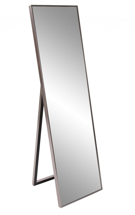 Sleek Brushed Rectangular Full Length Standing Mirror - Brass