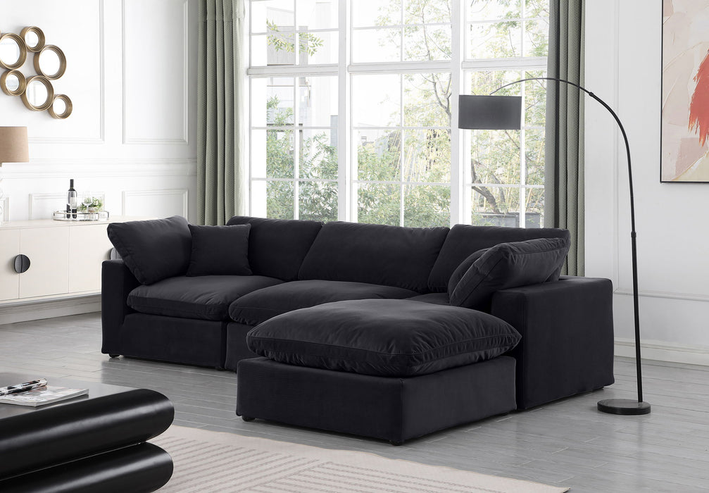 Comfy - 4 Piece Velvet Modular Sectional With Chaise