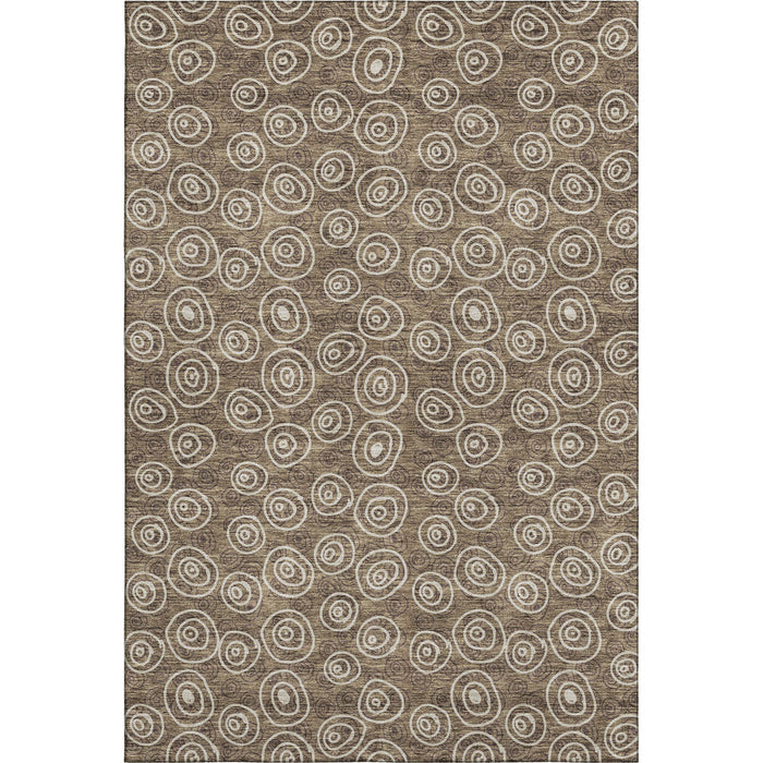 10' X 14' Polka Dot Washable Area Rug With UV Protection - Brown And Ivory