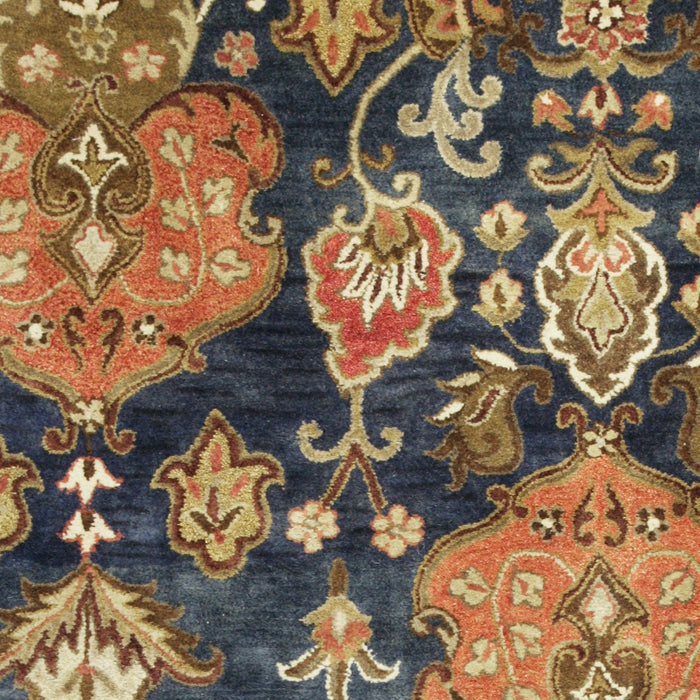 8' x 11' Hand Tufted Traditional Floral Indoor Area Rug - Navy Blue