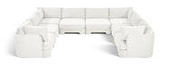 Meridian Furniture Hammond velvet performance fabric upholstered 8-piece U-shaped sectional sofa with plush cushions and modern design.