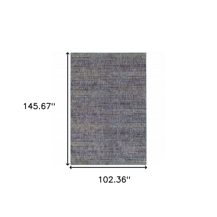 9' x 12' Power Loom Area Rug - Blue And Ivory