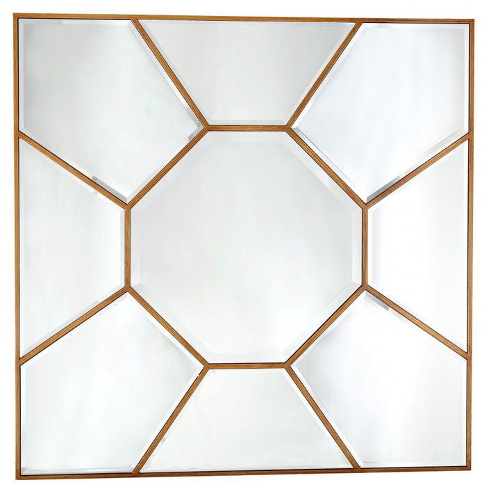35" Square Metal Framed Accent Mirror - Gold