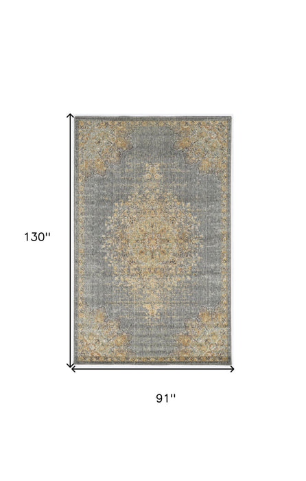 91" x 130" Wool Rug - Slate Gray