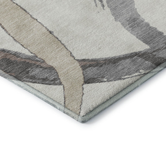 10' X 14' Abstract Washable Area Rug With UV Protection (680259) - Ivory / Beige / Gray