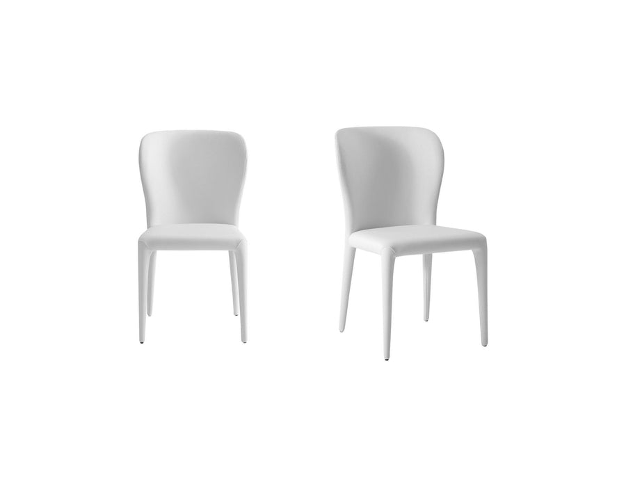 Faux Leather Dining Side Chairs (Set of 2) - White