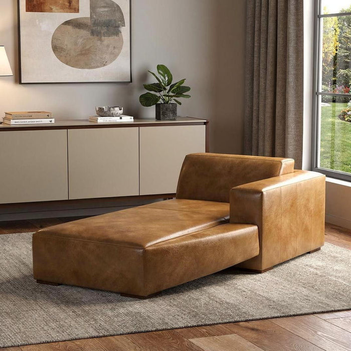 44" Sienna Leather Arm Chair - Brown