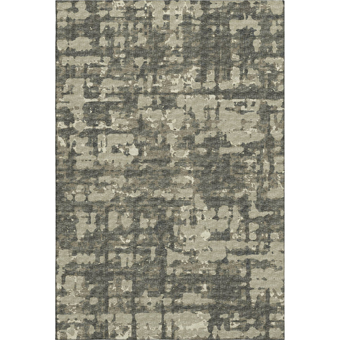 8' X 10' Abstract Washable Area Rug With UV Protection - Brown / Beige