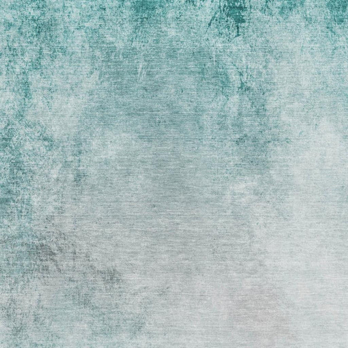 10' X 14' Abstract Washable Area Rug With UV Protection (650914) - Teal / Ivory