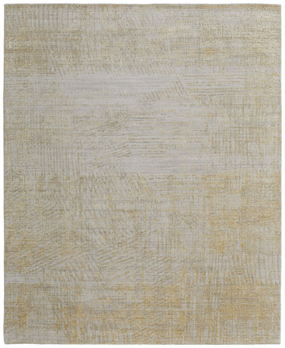 10' x 14' Abstract Hand Woven Area Rug - Yellow And Ivory