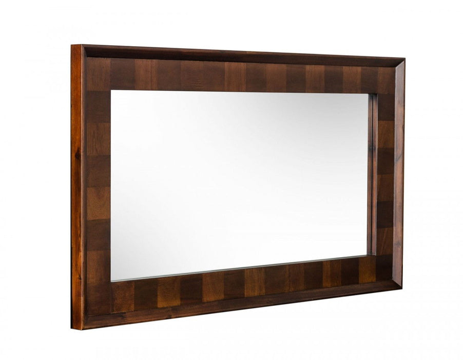 32" Solid Framed Accent Mirror - Dark Brown