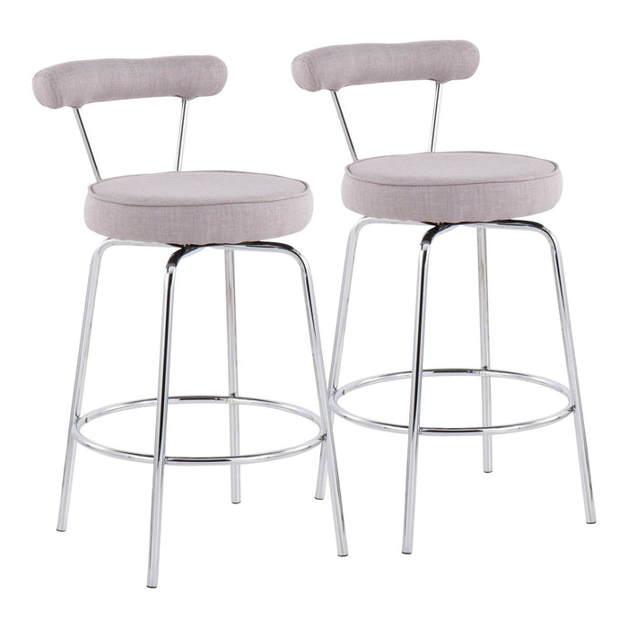 Rhonda - Contemporary Counter Stool (Set of 2) - Chrome Frame